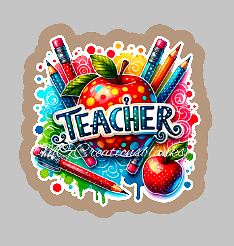 Teacher clear acrylic blanks for badge reels & vinyl decal, acrylic blank, back to school decal, vinyl decal, cast acrylic, pencil badge reel