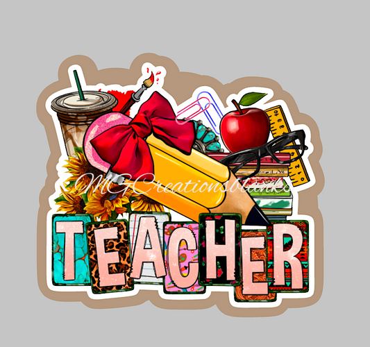 Teacher clear acrylic blanks for badge reels & vinyl decal, acrylic blank, split decal, vinyl decal, cast acrylic, badge reel