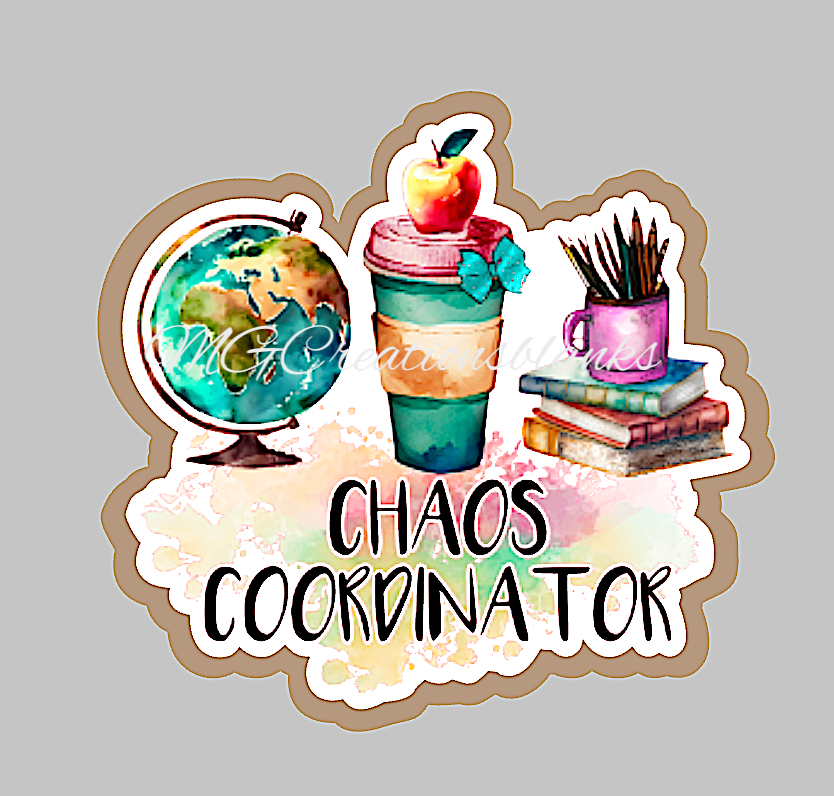 Chaos coordinator clear acrylic blanks for badge reels & vinyl decal, acrylic blank, decal, vinyl decal, cast acrylic, teacher badge reel