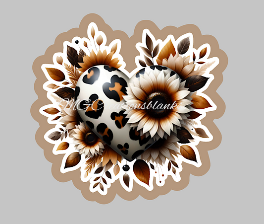 Leopard heart acrylic blanks for badge reels & vinyl decal, acrylic blank, decal, vinyl decal, Leopard clear cast acrylic, leopard badge reel