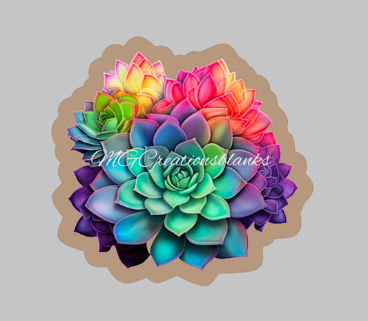 Succulent acrylic blanks for badge reels & vinyl decal, acrylic blank, decal, vinyl decal, cast acrylic, reel, Succulent badge reel