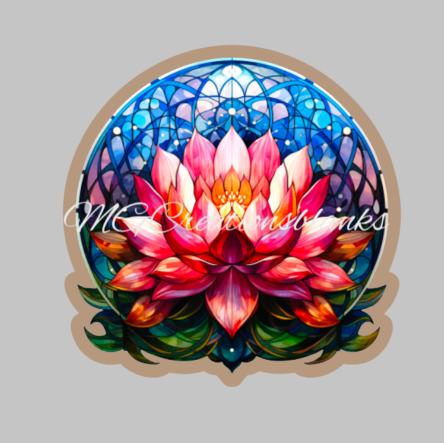 Lotus Pink flower acrylic blanks for badge reels & vinyl decal, acrylic blank, decal, vinyl decal, cast acrylic, Lotus flower badge reel