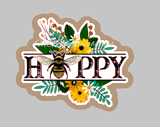 Be Happy acrylic blanks for badge reels & vinyl decal, acrylic blank, decal, vinyl decal, brain decal, cast acrylic, badge reel, be happy