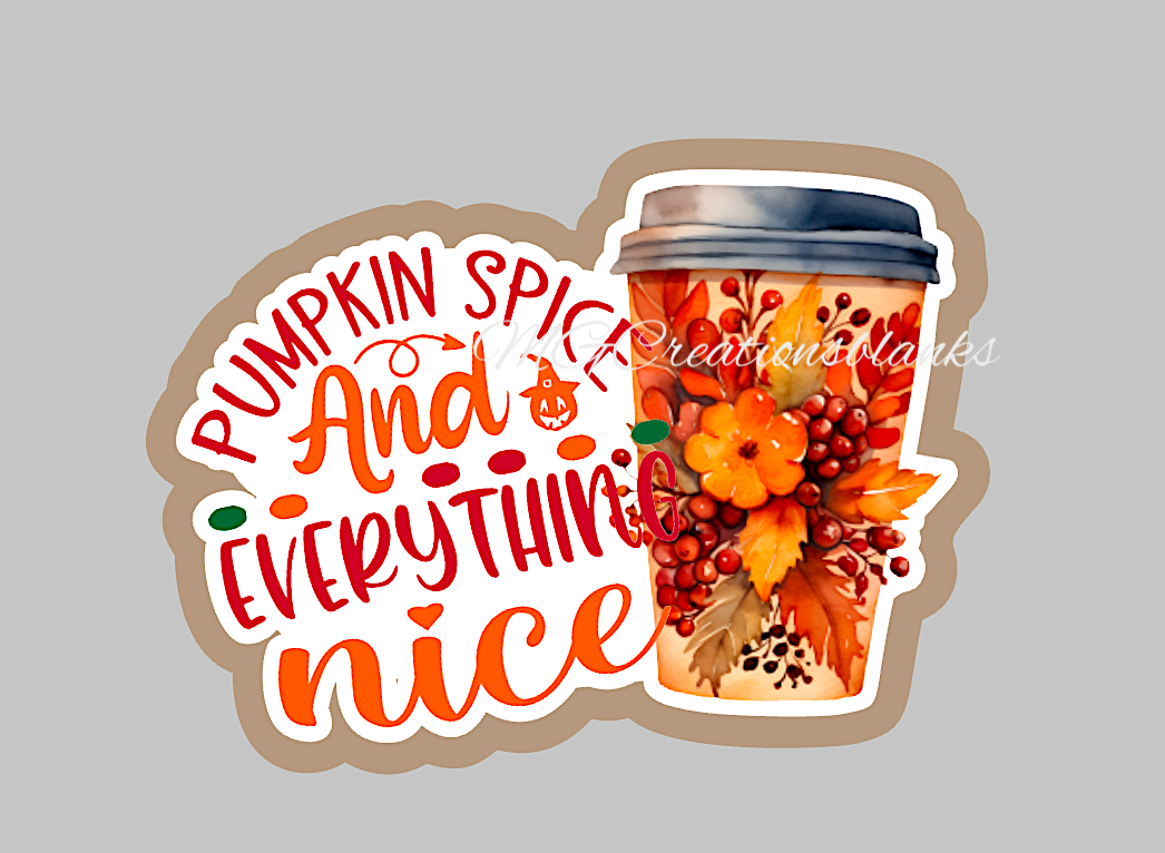 Pumpkin spice clear acrylic blanks for badge reels with matching vinyl decal, acrylic blank, decal, vinyl decal, Fall season acrylic blank