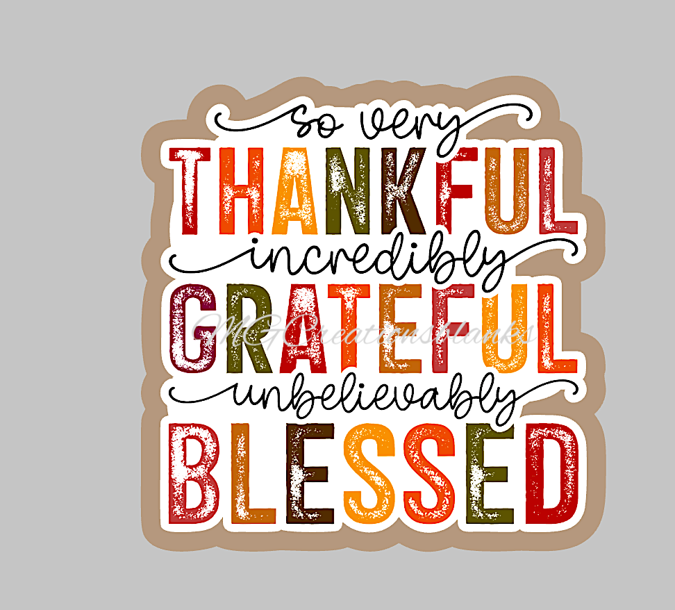 Thankful, blessed, Grateful clear acrylic blanks for badge reels with matching vinyl decal, acrylic blank, decal, vinyl decal, Thankful, grateful, blessed Fall acrylic blank