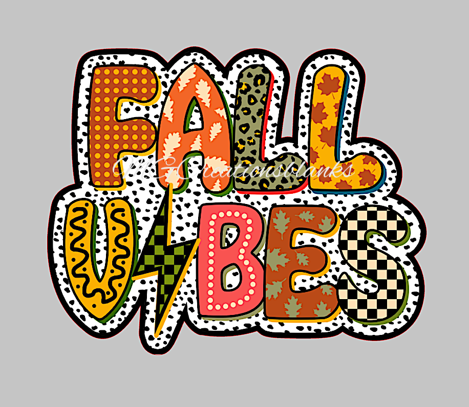 Fall vibes clear acrylic blanks for badge reels with matching vinyl decal, acrylic blank, decal, vinyl decal, Fall vibes acrylic blank