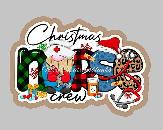 Holiday Nurse crew clear acrylic blank for badge reel with matching vinyl decal, acrylic blank, decal, vinyl decal, Christmas decal, acrylic, Christams  acrylic blank, Nurse crew, Nurse