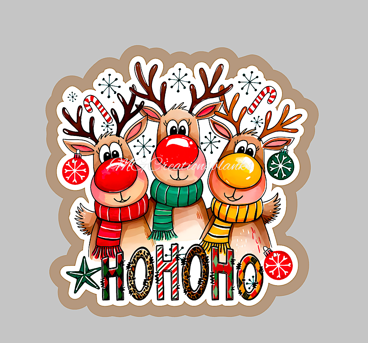 Ho Ho Ho clear acrylic blank for badge reel with matching vinyl decal, acrylic blank, decal, vinyl decal, Christmas ho ho ho decal, acrylic, Christmas acrylic blank