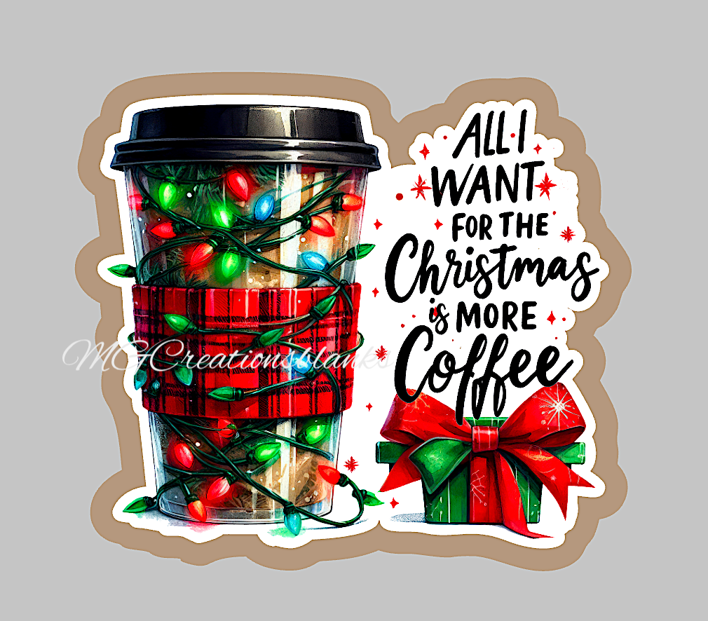 Christmas coffee acrylic blank for badge reel with matching vinyl decal, acrylic blank, decal, vinyl decal, latte decal, acrylic, coffee, Merry Christmas coffee