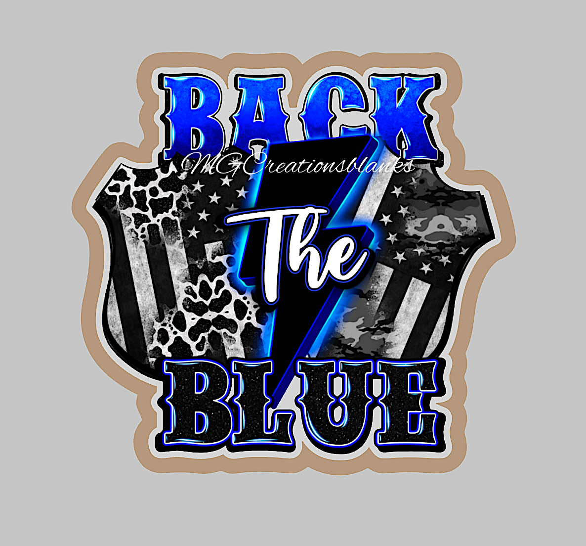 Back the blue clear acrylic blanks for badge reels with matching vinyl decal, police acrylic blank, law enforcement decal, back the blue vinyl decal, Officer acrylic blanks