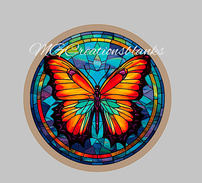 Butterfly stained glass decal and acrylic blank set for badge reels, vinyl decal, acrylic blank, decal, vinyl decal, cast acrylic, badge reel, Stained glass butterfly badge reel