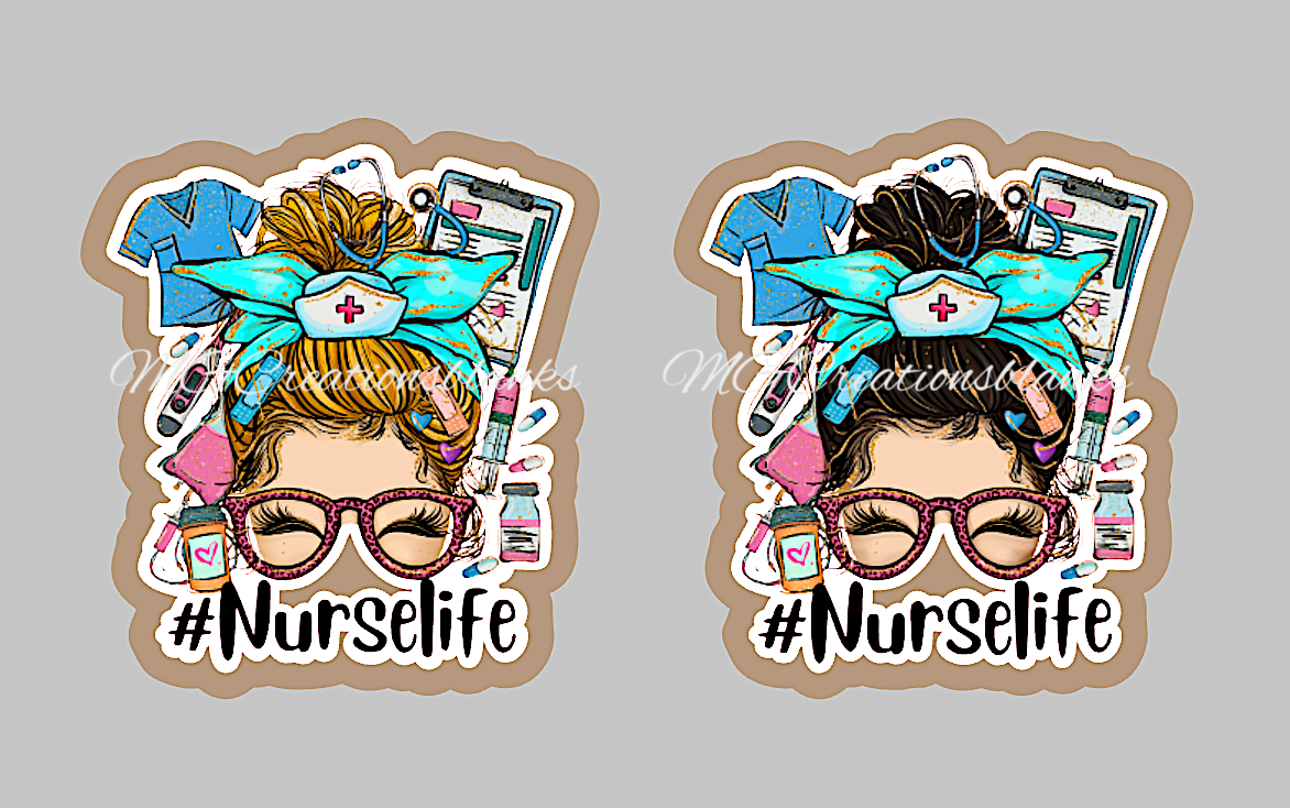 Nurse Life clear acrylic blanks for badge reels & vinyl decal, acrylic blank, decal, vinyl decal, cast acrylic, nurse badge reel