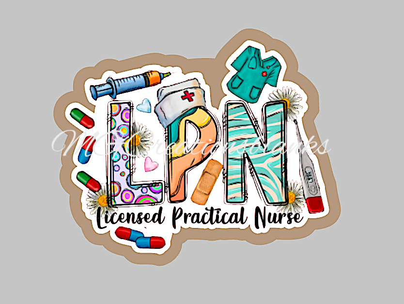 Licensed practical nurse acrylic blanks for badge reels & vinyl decal, acrylic blank, decal, vinyl decal, cast acrylic,  Licensed nurse