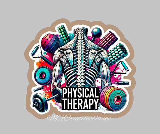 Physical Therapist acrylic blanks for badge reels & vinyl decal, PT clear acrylic blank, Physical therapist vinyl decal, cast acrylic