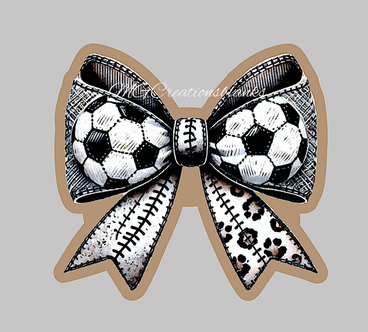 Soccer bow acrylic blanks for badge reels & vinyl decal, soccer acrylic blank, soccer vinyl decal, soccer bow cast acrylic, reel, soccer badge reel