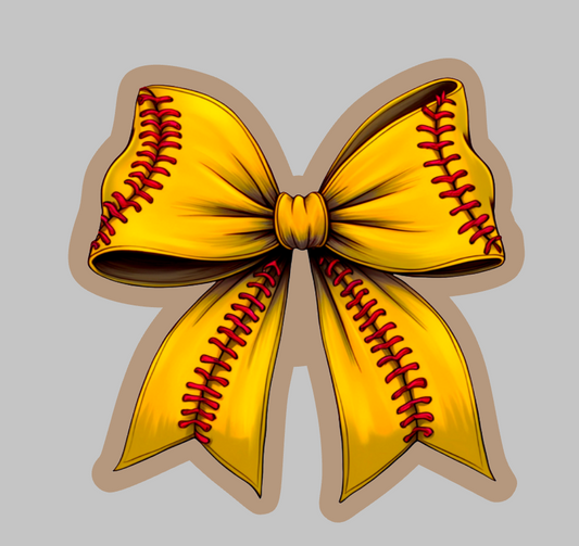 Softball bow acrylic blanks for badge reels & vinyl decal, Softball acrylic blank, Softball vinyl decal, Softball bow cast acrylic, Softball badge reel