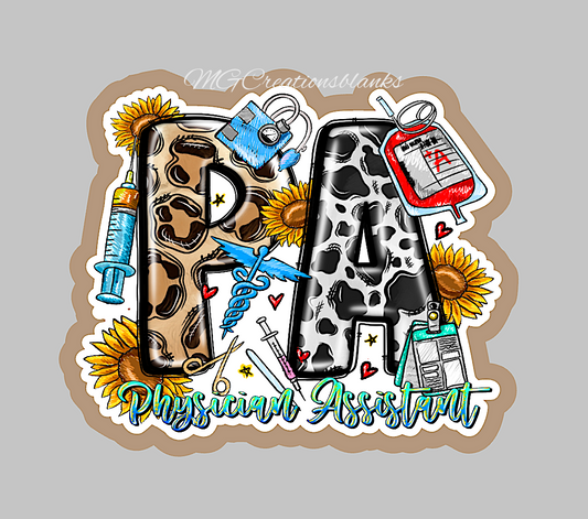 Physician Assistant acrylic blank for badge reels & vinyl decal, medical acrylic blank, PA vinyl decal, cast acrylic, PA badge reel, PA