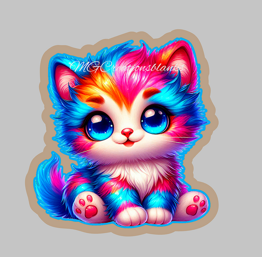 Cat clear acrylic blanks for badge reels with matching vinyl decal, acrylic blank, decal, vinyl decal, Cat decal, kitten acrylic blank