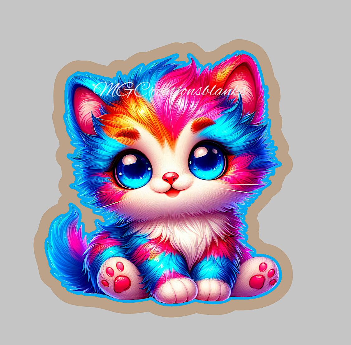 Cat clear acrylic blanks for badge reels with matching vinyl decal, acrylic blank, decal, vinyl decal, Cat decal, kitten acrylic blank