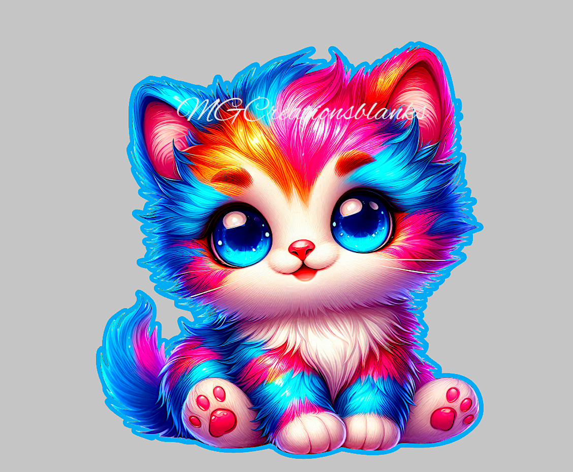Cat clear acrylic blanks for badge reels with matching vinyl decal, acrylic blank, decal, vinyl decal, Cat decal, kitten acrylic blank