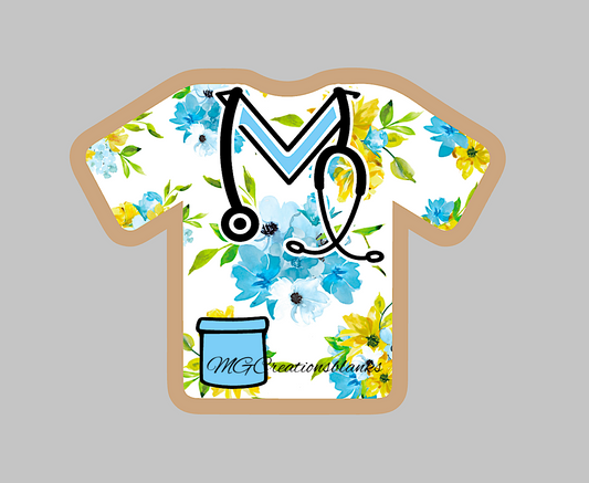 Scrubs acrylic blank for badge reels & vinyl decal, nurse scrubs acrylic blank, RN vinyl decal, cast acrylic, nurse badge reel, scrubs