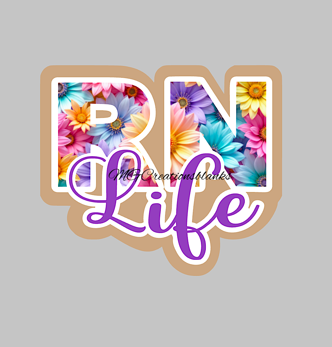 Registered nurse acrylic blank for badge reels & vinyl decal, Registered nurse acrylic blank, RN vinyl decal, cast acrylic, nurse badge reel, RN