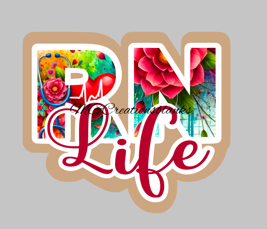 Registered nurse acrylic blank for badge reels & vinyl decal, Registered nurse acrylic blank, RN vinyl decal, cast acrylic, nurse badge reel, RN