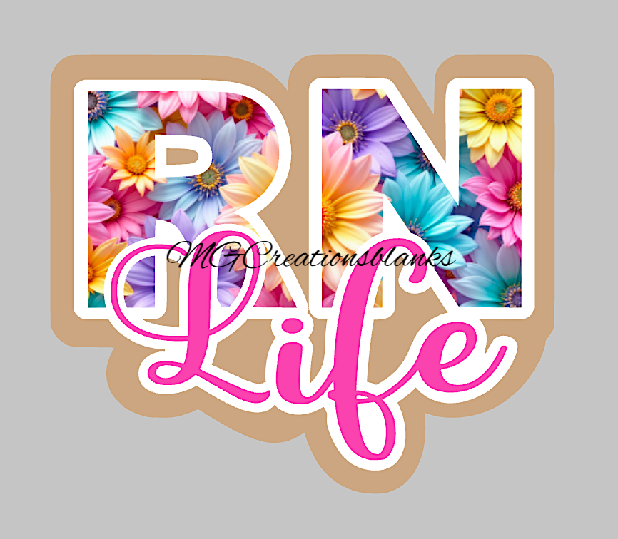 Registered nurse acrylic blank for badge reels & vinyl decal, Registered nurse acrylic blank, RN vinyl decal, cast acrylic, nurse badge reel, RN