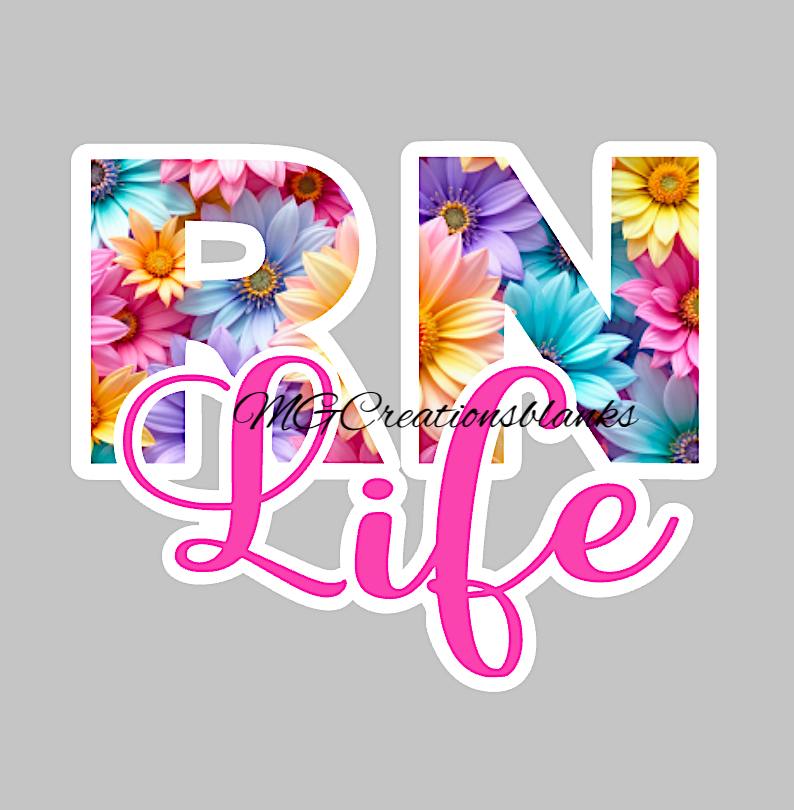 Registered nurse acrylic blank for badge reels & vinyl decal, Registered nurse acrylic blank, RN vinyl decal, cast acrylic, nurse badge reel, RN