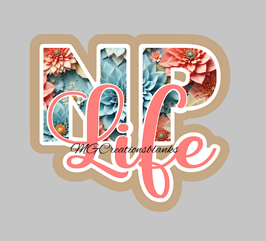 Nurse practitioner acrylic blank for badge reels & vinyl decal, Nurse practitioner acrylic blank, NP vinyl decal, cast acrylic, nurse badge reel, NP