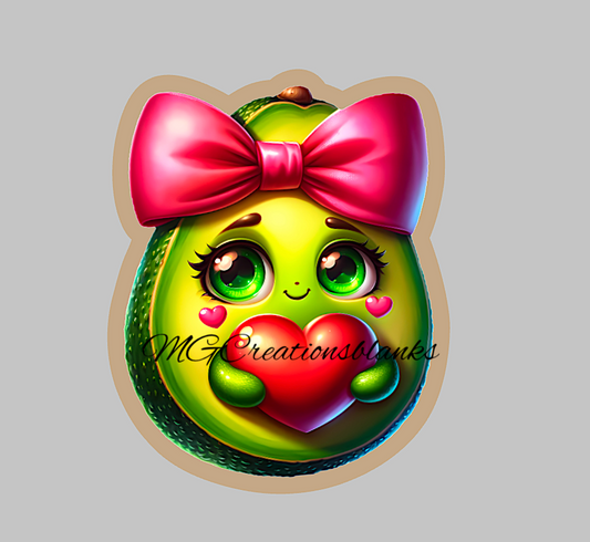 Avocado acrylic blank for badge reel & vinyl decal, Avocado acrylic blank, Avocado decal, cast acrylic, Avocado Badge reel, Avocado