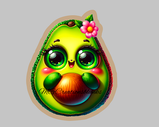Avocado acrylic blank for badge reel & vinyl decal, Avocado acrylic blank, Avocado decal, cast acrylic, Avocado Badge reel, Avocado