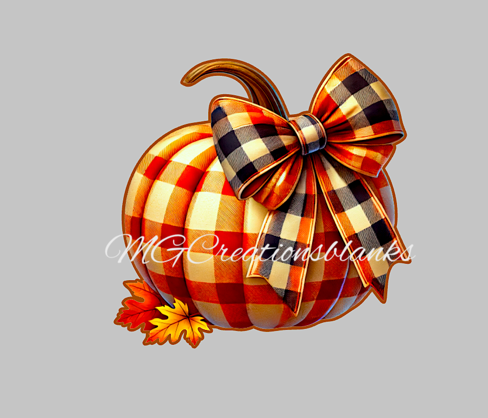 Fall pumpkin clear acrylic blanks for badge reels with matching vinyl decal, pumpkin acrylic blank, plaid pumpkin vinyl decal, Pumpkin, Fall pumpkin acrylic blank (Copy)