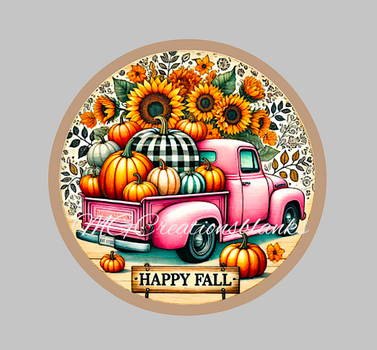 Happy fall clear acrylic blanks for badge reels with matching vinyl decal, acrylic blank, decal, vinyl decal, Pumpkin, Fall acrylic blank