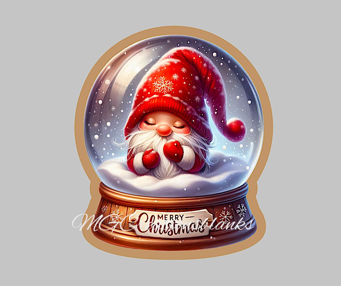 Snow globe santa clear acrylic blank for badge reel with matching vinyl decal, acrylic blank, Christmas snow globe decal, acrylic, Snow globe santa acrylic blank, santa acrylic blank