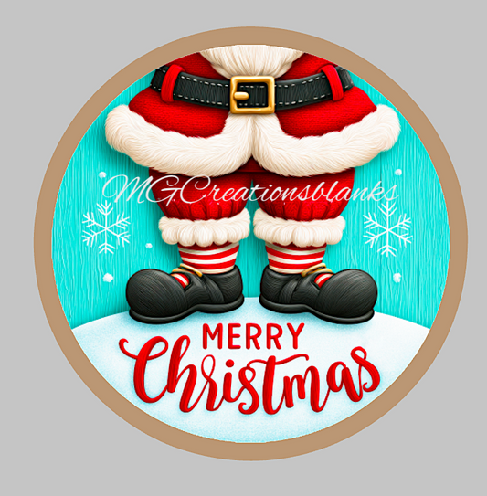 Santa clear acrylic blank for badge reel with matching vinyl decal, santa acrylic blank, Merry Christmas vinyl decal, Santa decal, Merry Christmas acrylic blank