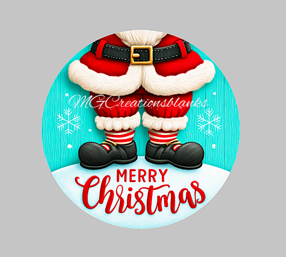 Santa clear acrylic blank for badge reel with matching vinyl decal, santa acrylic blank, Merry Christmas vinyl decal, Santa decal, Merry Christmas acrylic blank