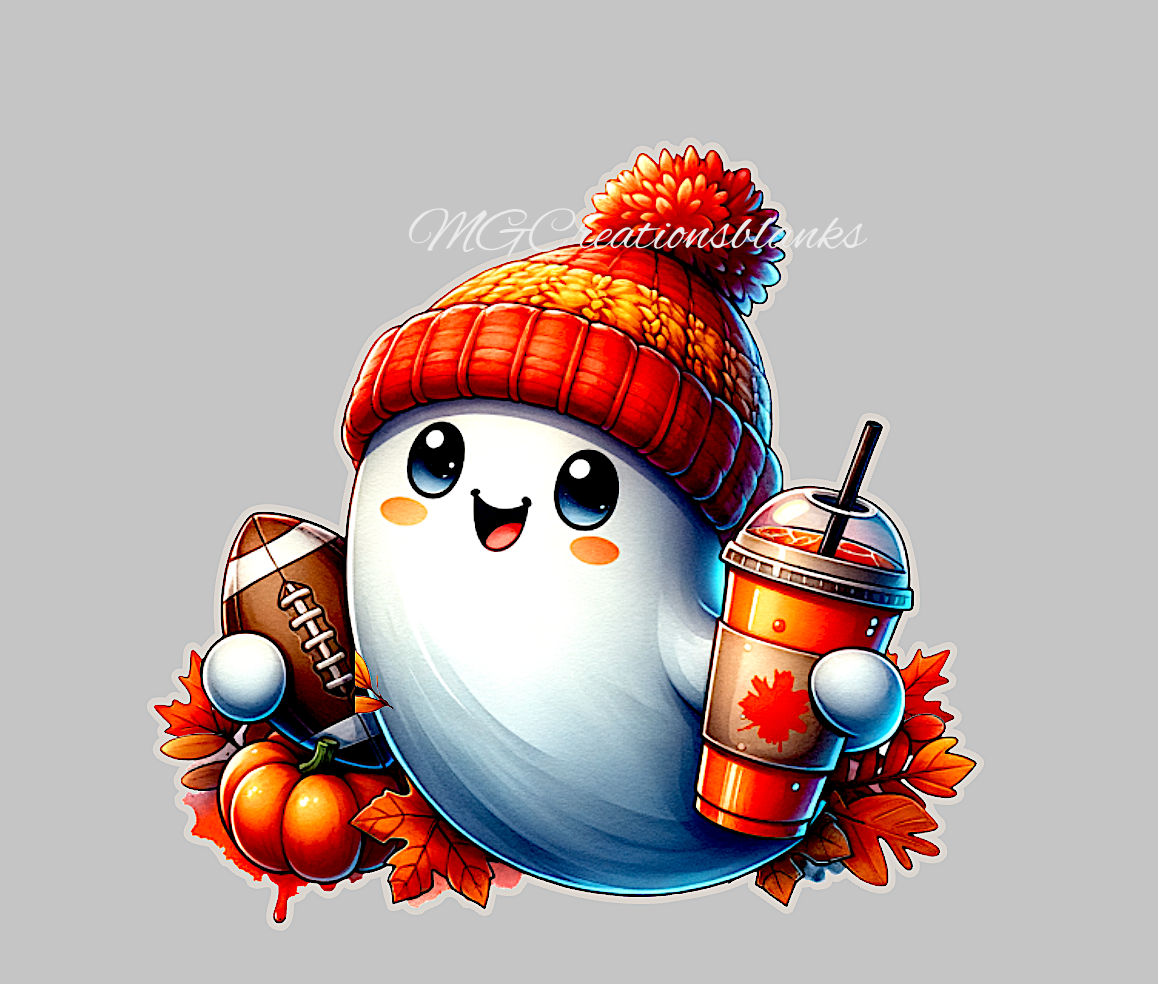 Halloween ghost, ghost clear acrylic blanks for badge reels with matching vinyl decal, acrylic blank, decal, vinyl decal, ghost acrylic blank, Halloween ghost