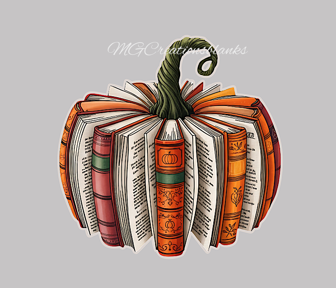 Pumpkin books clear acrylic blanks for badge reels with matching vinyl decal, Books vinyl decal, Pumpkin, teacher acrylic blank