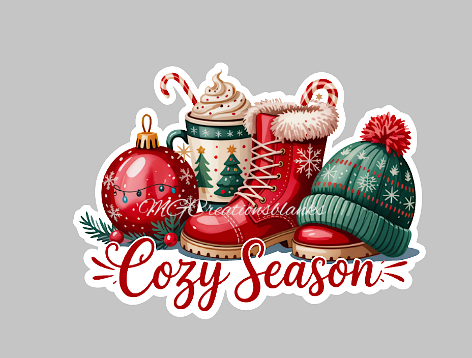 Cozy season clear acrylic blank for badge reel with vinyl decal, Cozy season DIY acrylic blank, ChristmasCozy season craft  acrylic, Christmas acrylic blank