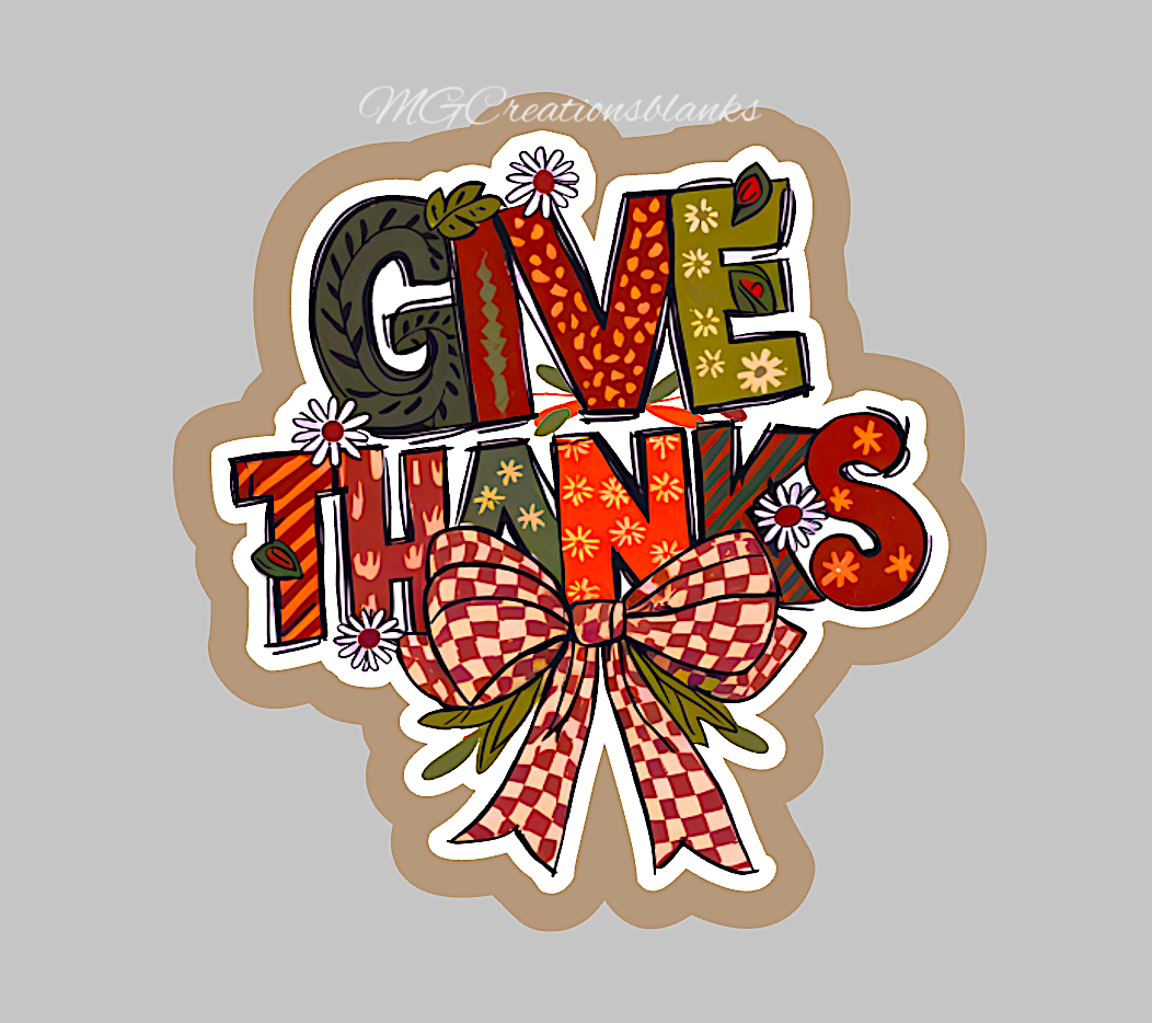 Give Thanks clear acrylic blanks for badge reels with vinyl decal,Thanksgiving craft blank, Thankful Fall acrylic blank