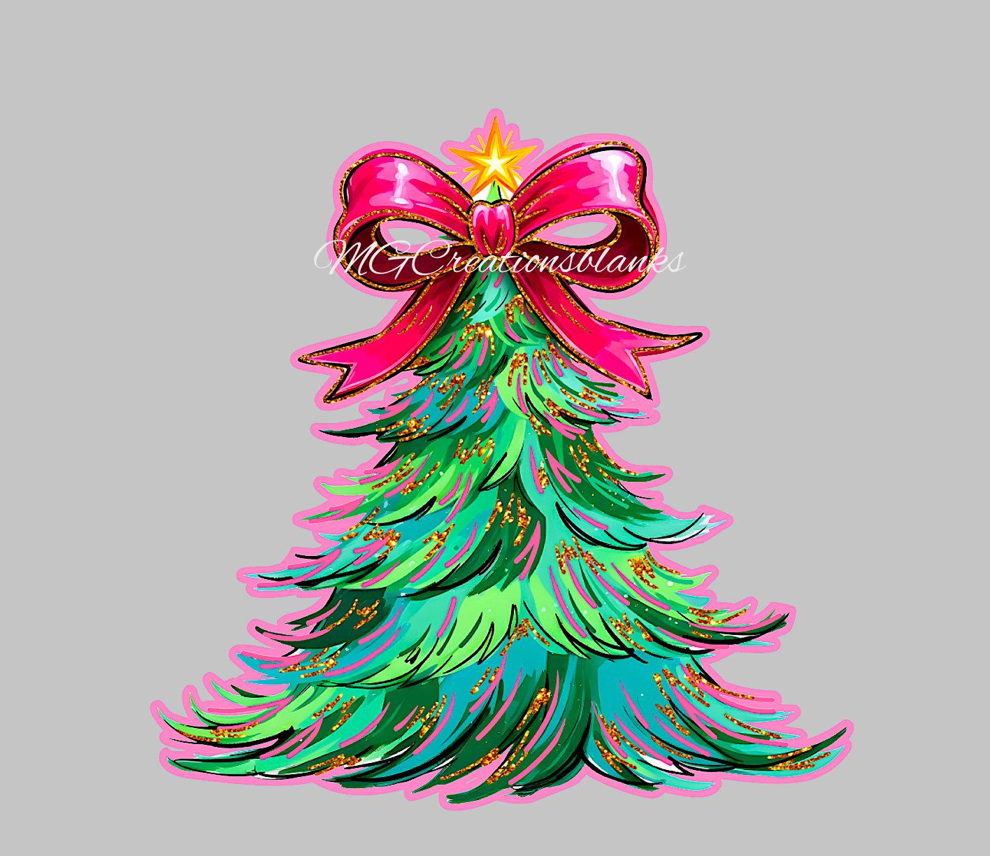 Christmas tree clear acrylic blank for badge reel with vinyl decal, tree DIY acrylic blank, Christmas tree decal, Christmas tree craft acrylic, Christmas Tree acrylic blank