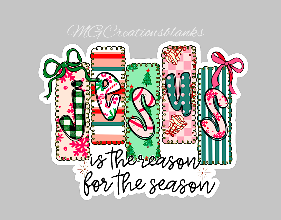 Jesus is the reason for the season clear acrylic blank for badge reel with vinyl decal, Jesus is the reason acrylic blank, Jesus is the reason craft blank