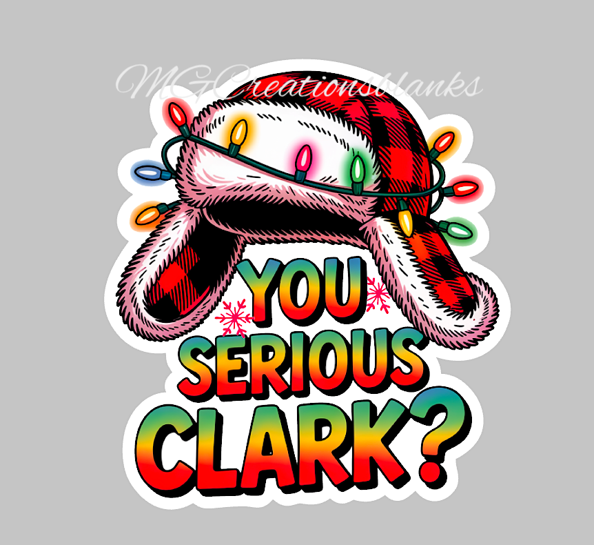 Merry Christmas clear acrylic blank for badge reel with vinyl decal, You serious Clark acrylic blank, Merry Christmas vinyl decal, Merry Christmas acrylic blank