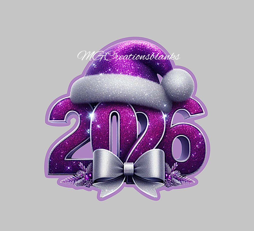 Happy New Year clear acrylic blank for badge reel with vinyl decal, 2026 acrylic blank, Happy New Year badge reel, Happy New Year acrylic blank