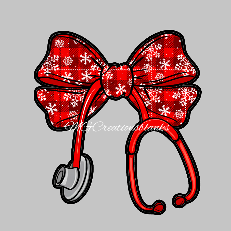 Nurse Christmas stethoscope clear acrylic blank for badge reel with matching vinyl decal, Santa's favorite nurse acrylic blank, Nurse vinyl decal, Christmas decal, acrylic, Christmas nurse acrylic blank, Stethoscope, Nurse