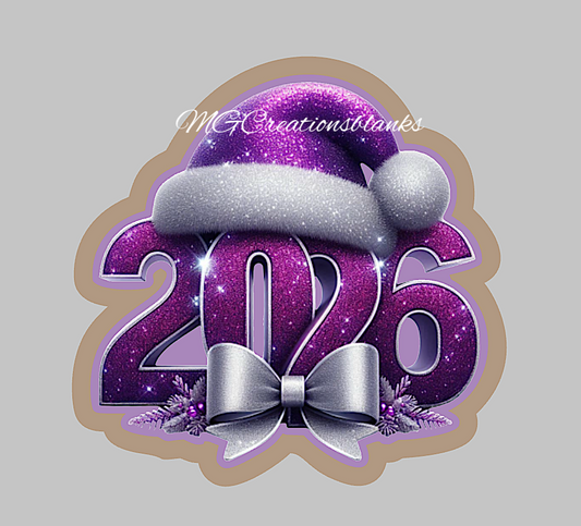 Happy New Year clear acrylic blank for badge reel with vinyl decal, 2026 acrylic blank, Happy New Year badge reel, Happy New Year acrylic blank