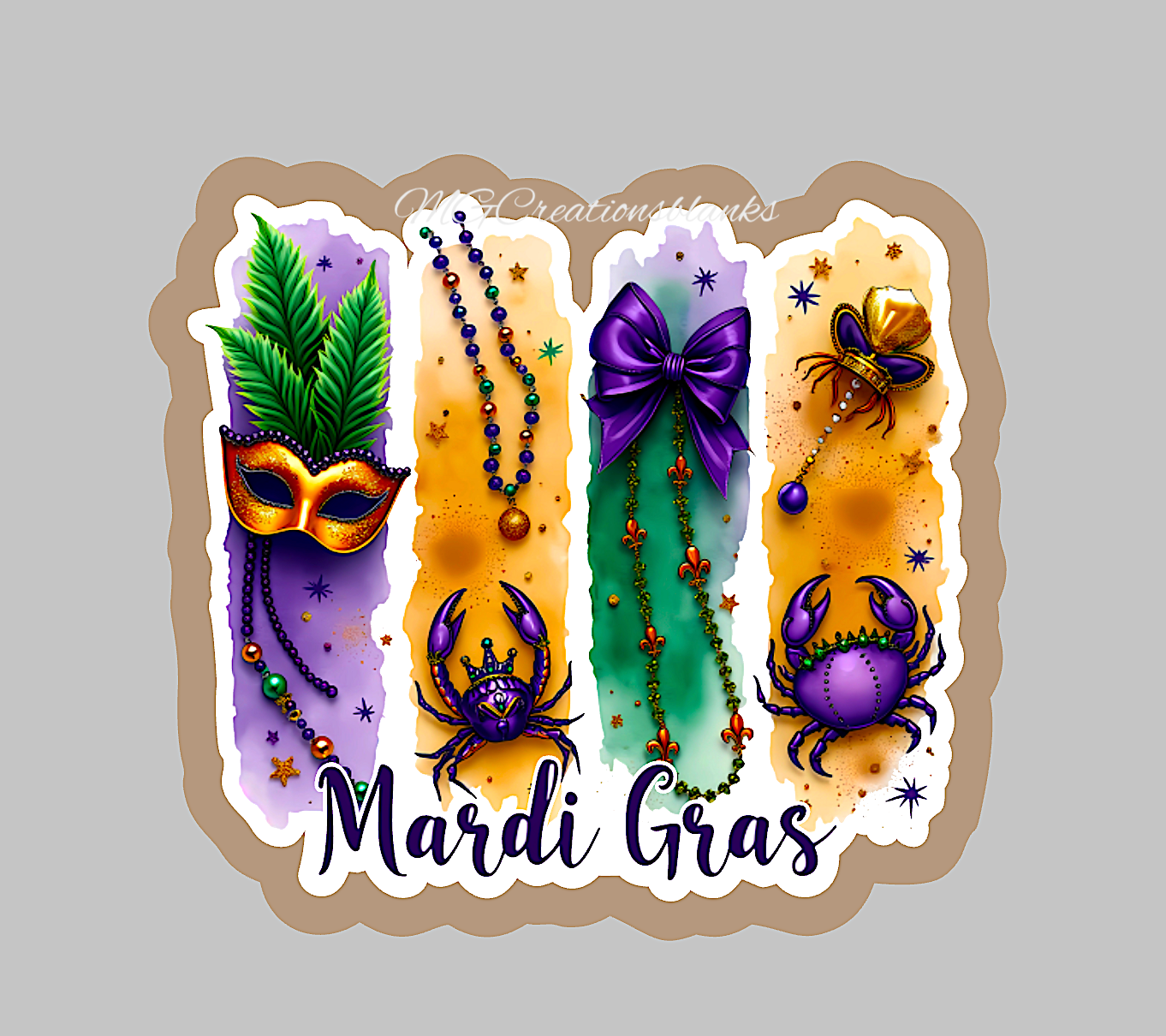 Mardi gras clear acrylic blanks for badge reels with vinyl decal, Mardi gras craft blank, Mardi gras mask DIY acrylic blank