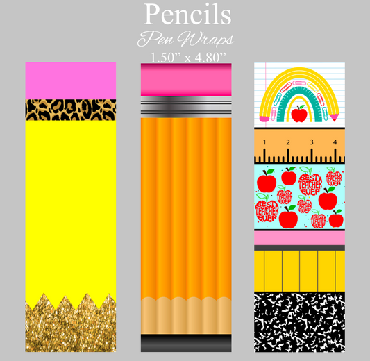 Pencil pen wrap vinyl sheet, pencil pen wrap, pencil pen wrap vinyl print sheet, pencil pattern vinyl for pens, pencil pen wrap craft vinyl