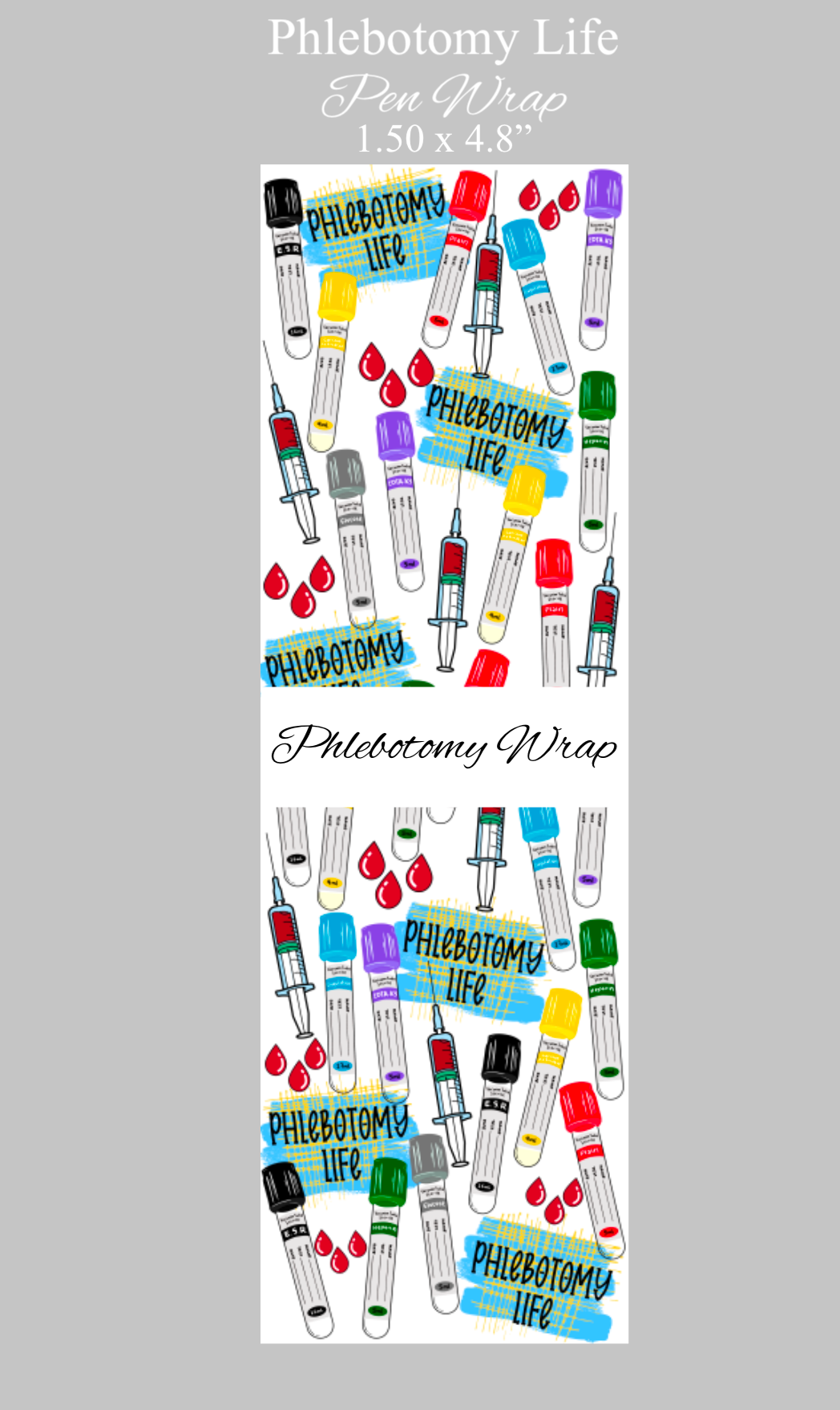 Phlebotomy life pen wrap vinyl sheet, Lab pen wrap, pen wrap vinyl print sheet, pattern vinyl for pens, pen wrap craft vinyl for Cricut and Silhouette